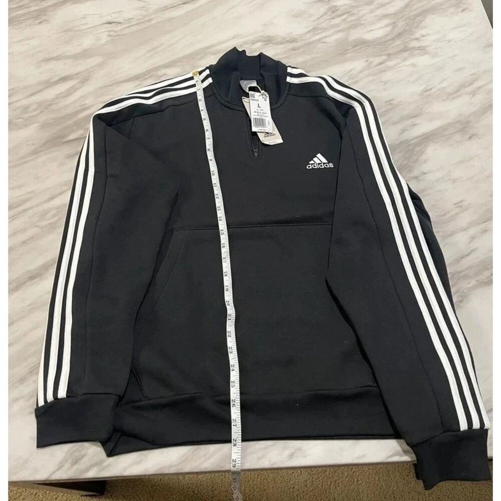 Adidas Men’s 3-Stripes 1/4 Zip Sweatshirt– Size Large